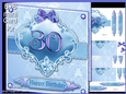 30 birthday blue damask mini kit