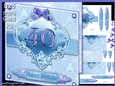 40 birthday blue damask mini kit
