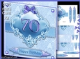 70 birthday blue damask mini kit