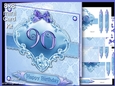 90 birthday blue damask mini kit