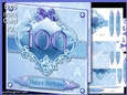 100 birthday blue damask mini kit