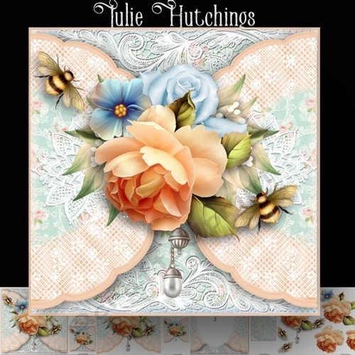 Peach rose flora and lace