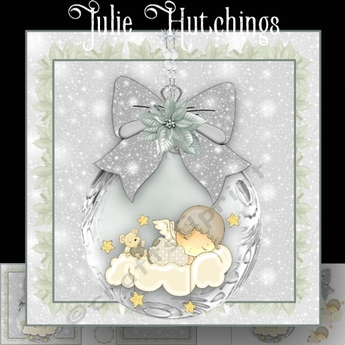 Angel Baby and Bear  Christmas bauble Neutral Gender 