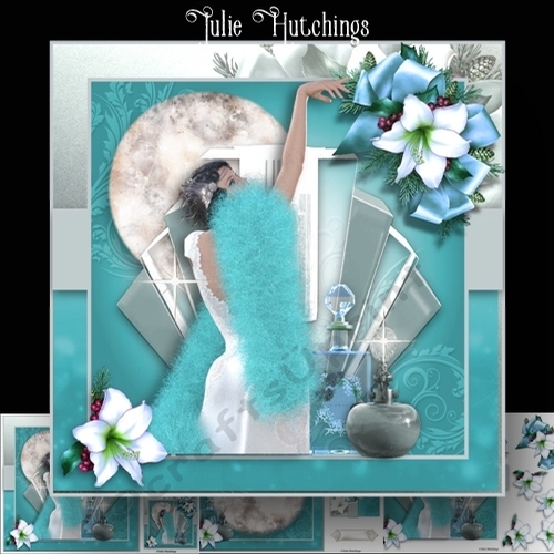 Deco Lady teal Christmas/Birthday