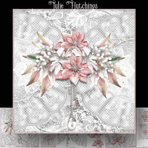 snowflakes and lace pink poinsettia
