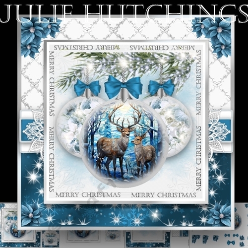 Stained glass reindeer bauble