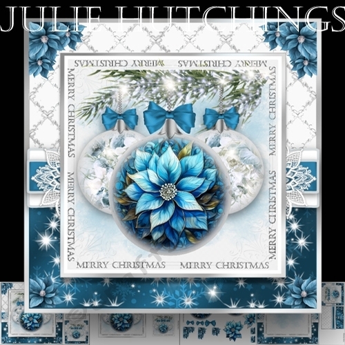 Blue Poinsettia bauble