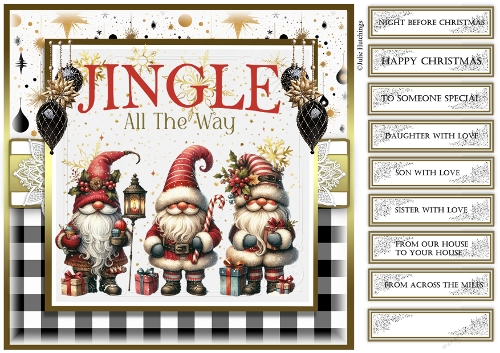 Jingle Gnomes 8x8 card fronts