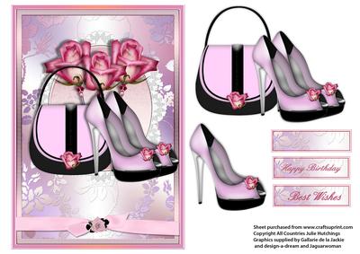 Pink Shoes and Handbag Card Front