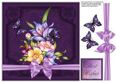 Floral 8x8 in Purple Shades Card Front