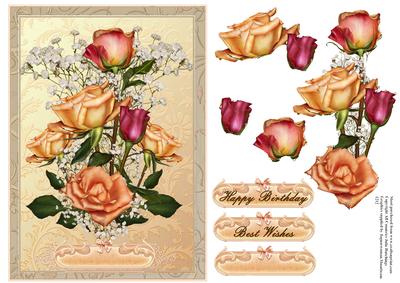 Roses on Peach Card Front