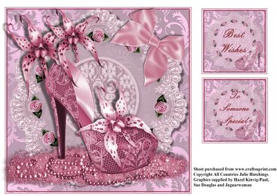 Pink Orchid Shoes Card Topper