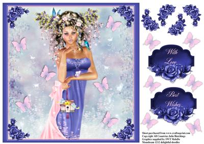 Wisteria Fairy Card Front/topper