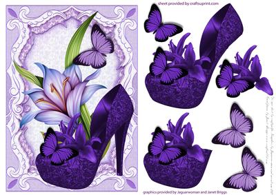 Card Front Purple Lilly Shoes