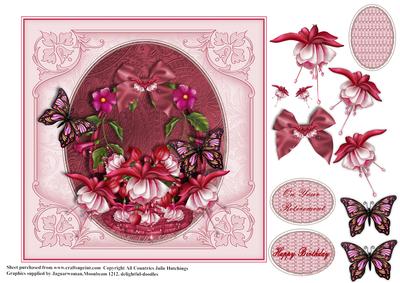 Basket Full of Fushia's Card Topper