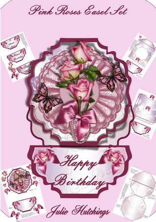 Pink Roses and Pearls Easel Set