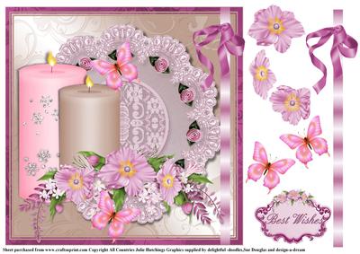 Floral and Candles Card Topper