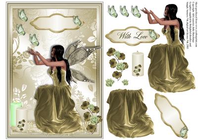 Gold and Mint Fairy Card Front
