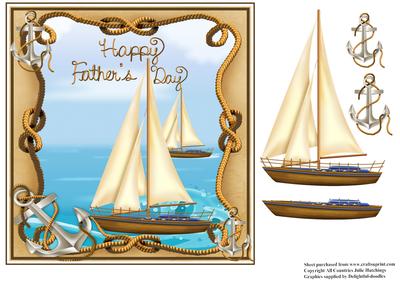 Fathers Day Sailing Boat Topper