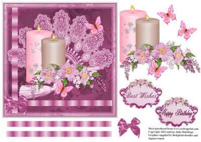 Candle and Fan Card Front/topper