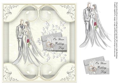 Wedding Card Front/topper Linen Look