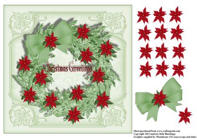 Poinsettia Christmas Wreath Topper