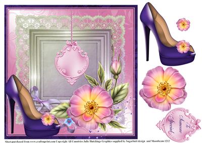 Purple Peep Toes on Lace Card Topper