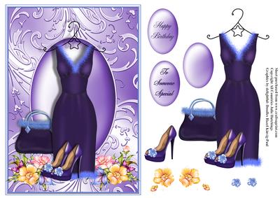Special Lady Card Front in Purple
