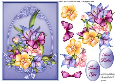 Floral Card Front Thank You