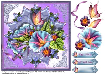 Morning Glory and Ribbon Topper