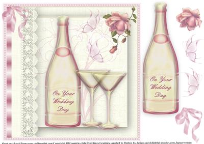 Pink Champagne Wedding Day Topper