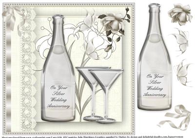 Silver Wedding Anniversary Topper/card Front
