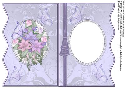 Curved Edge Insert for Butterfly Bouquet Card Front