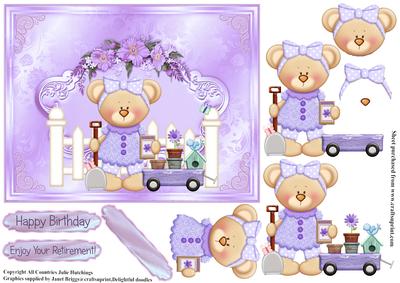 Teddy Retirement/birthday Card Topper