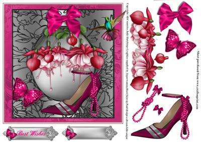 Fushia Shoes on Shimmering Silver