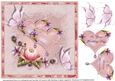Pink Passion Wedding/anniversary Card Topper