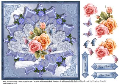 Floral Blues Card Topper
