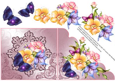 Beautiful Over the Scalloped Edge Floral Card