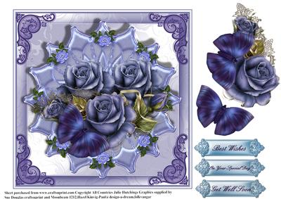 The Blue Rose Card Topper
