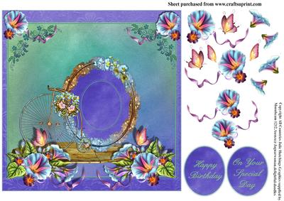 Beautiful Morning Glory and Penny Farthing Topper