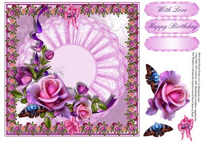 Precious Rose on Doily Card Topper