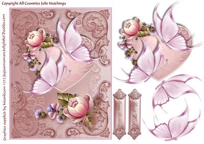 Pink Butterfly and Flora