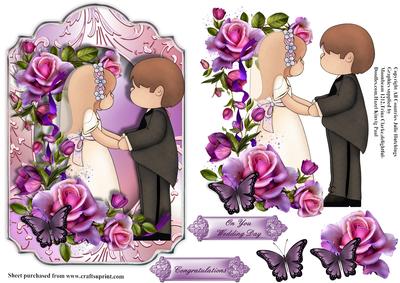 Wedding Bride and Groom Shaped Card Topper