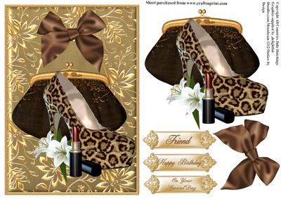 Gilded Gold Frame with Shoes and Handbag