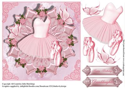 Ballet Tutu and Shoes in Pink Card Topper