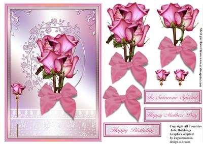 Roses on a Shimmering Lace Card Front