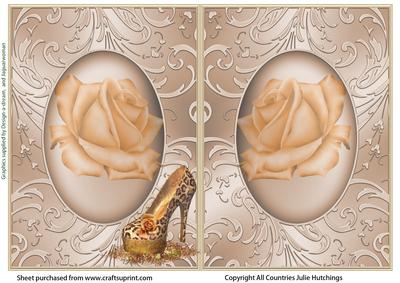 Shoes Roses and Pearls Card Insert