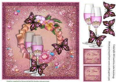 Sparkling Champagne Card Topper