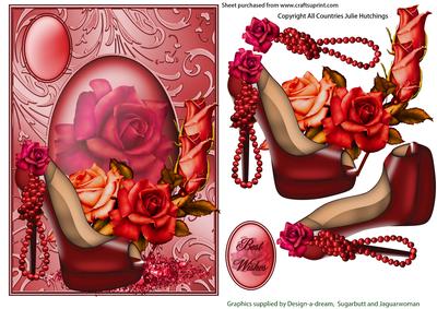 Red Rose,shoes and Pearls Card Front