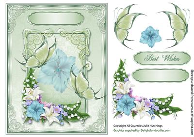 Butterfly Lilly of the Valley Card Front